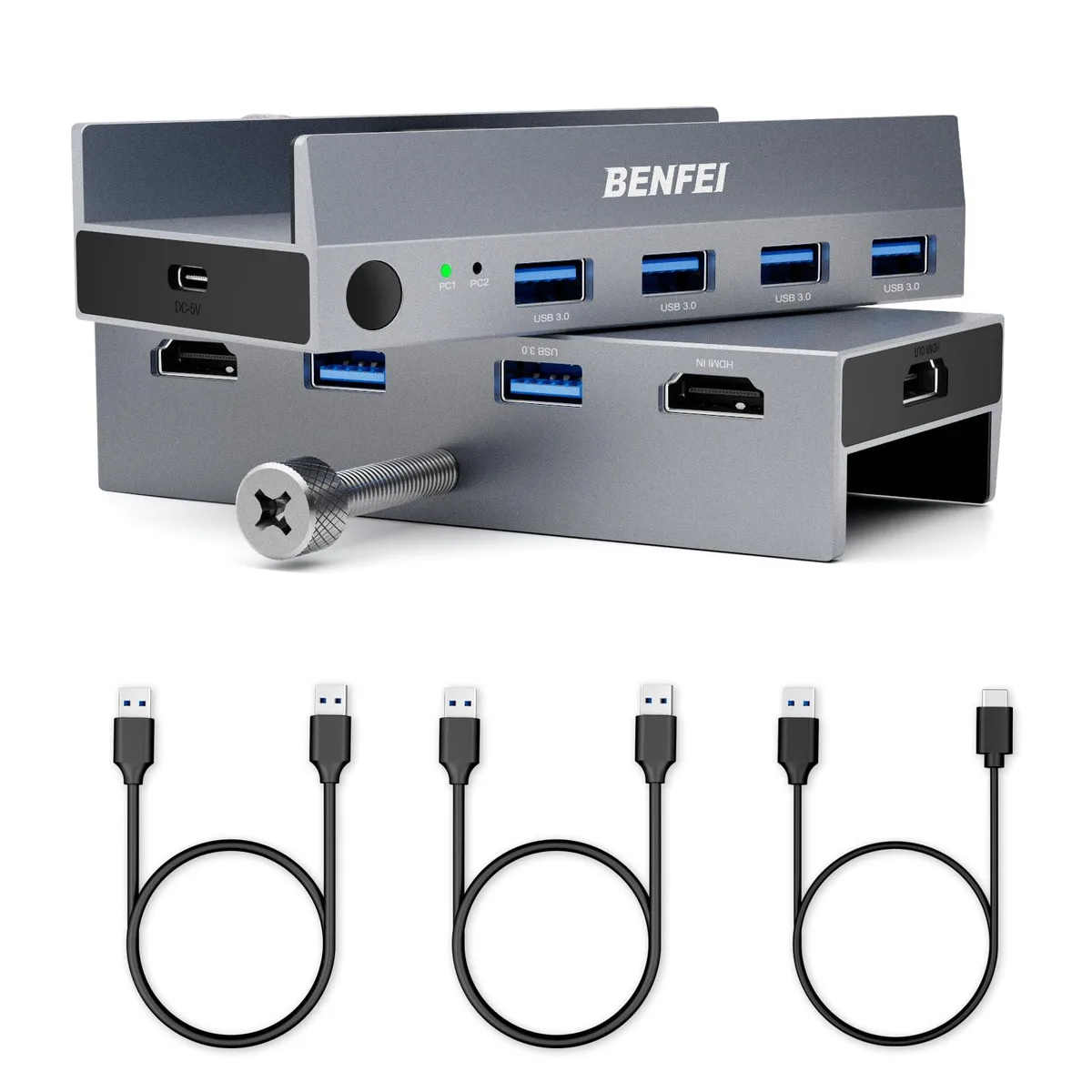  TRENDnet 000355grey USB 3.0 HDMI KVM Switch 8K@60Hz 2 Computers 4 Ports — product photo