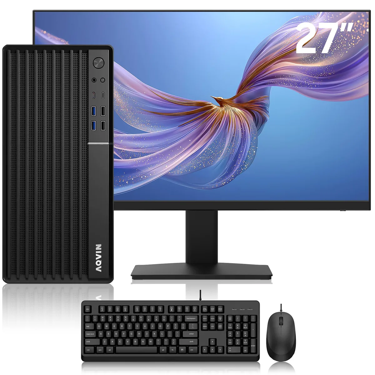 AQVIN AQVIN MTX70 Business Desktop i5-8400 16GB 512GB NVMe 27" Monitor — product photo