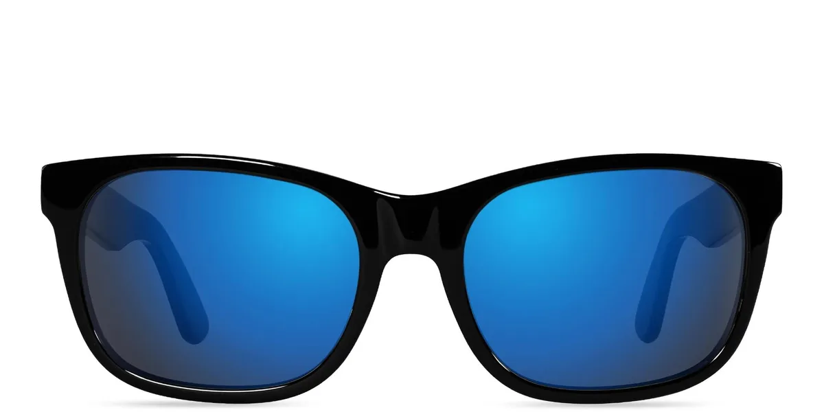 Black acetate frames with tinted lenses for deutan color blindness