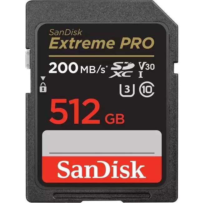 SanDisk SanDisk Extreme PRO 512 GB UHS-I U3 V30 SDXC memory card — product photo