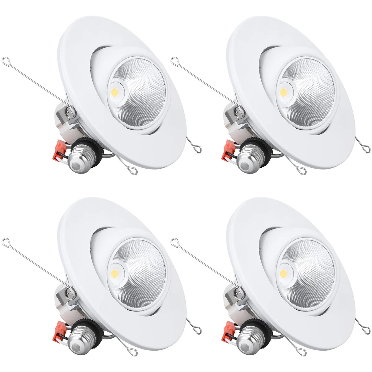 TorchStar LED TorchStar LED 4-Pack 6" Gimbal Recessed Lighting 12W 5000K Daylight — product photo