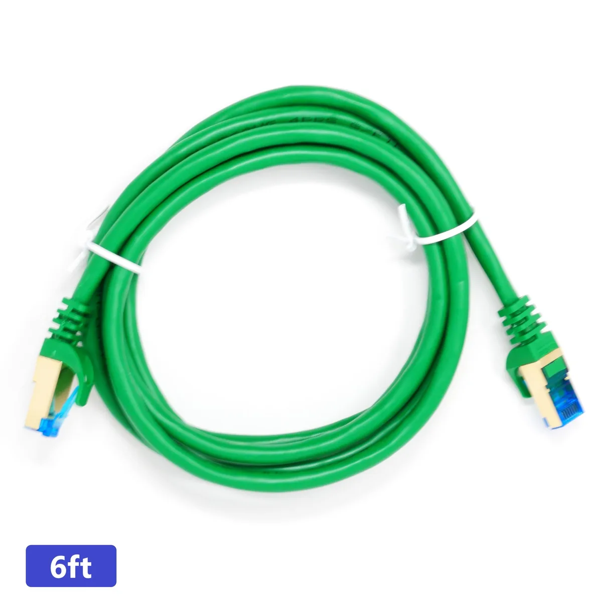 QualGear QualGear CAT 7 Network Ethernet Cable 6 ft Green Round 600MHz Shielded — product photo