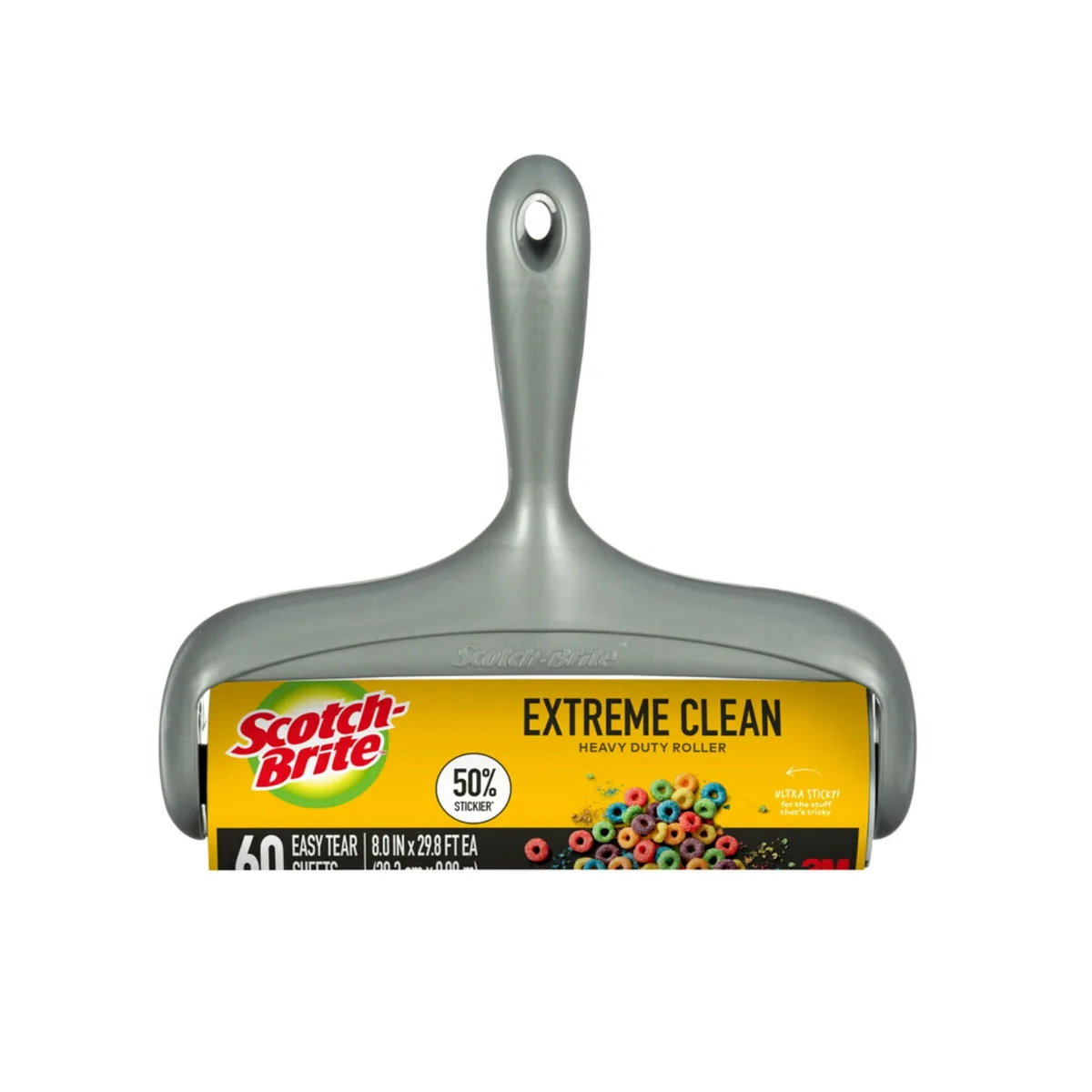 Scotch-Brite Extreme Clean large lint roller, 60 sheets, plastic handle, multicolour