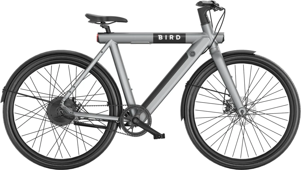 Gravity Gray step-over e-bike with 28 inch wheels and flat handlebars