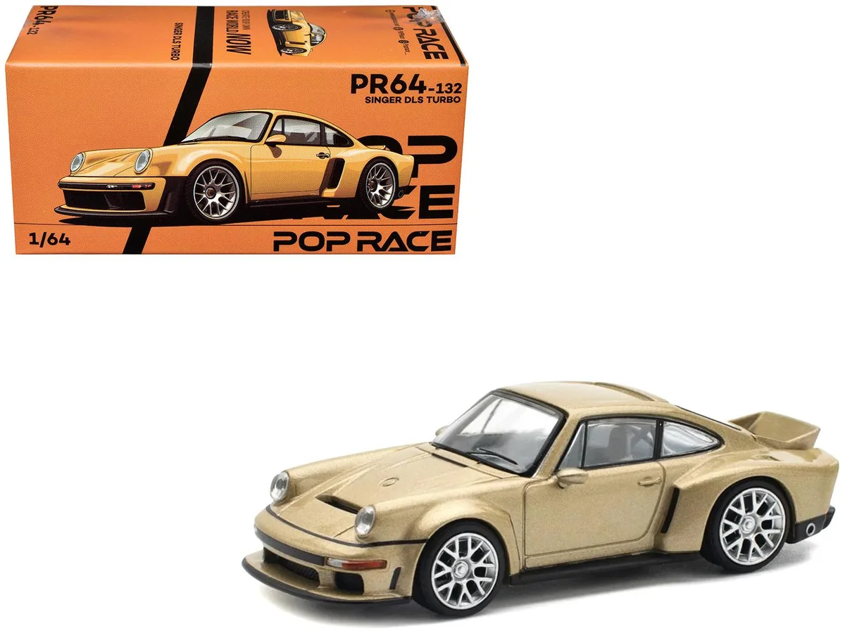 Pop Race Pop Race Singer DLS Turbo Metallic Gold 1/64 Die Cast Model Car — product photo