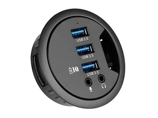 LORDWORLD LORDWORLD USB 3.0 3-Port Hub with 3.5mm Audio, 2.36" Grommet Mount — product photo