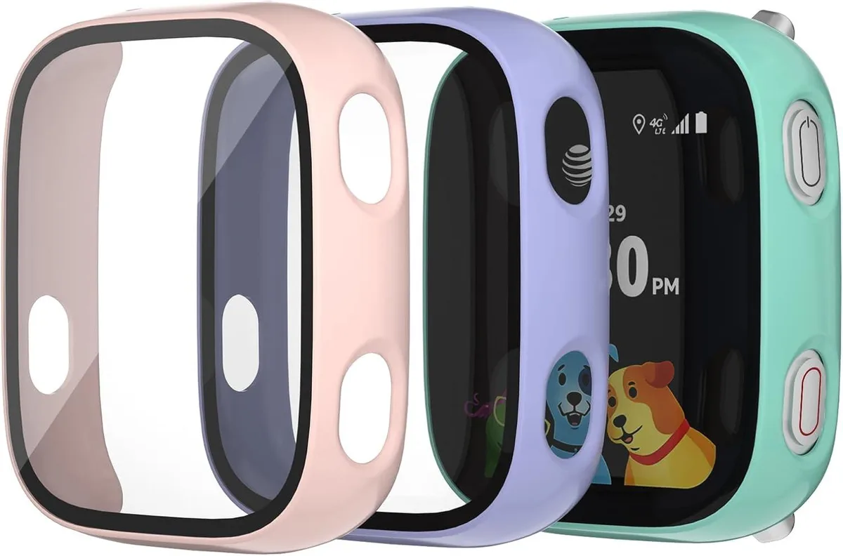 ETEIZU ETEIZU AT&amp;T Amigo Jr Watch 2 Bumper Case 3 Pack Teal Purple Pink — product photo