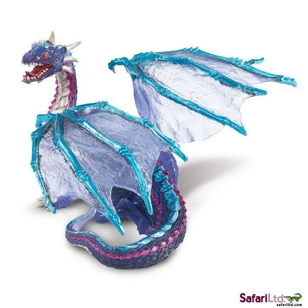 Hand-painted fantasy dragon figure with cloud-themed colours and textured wings