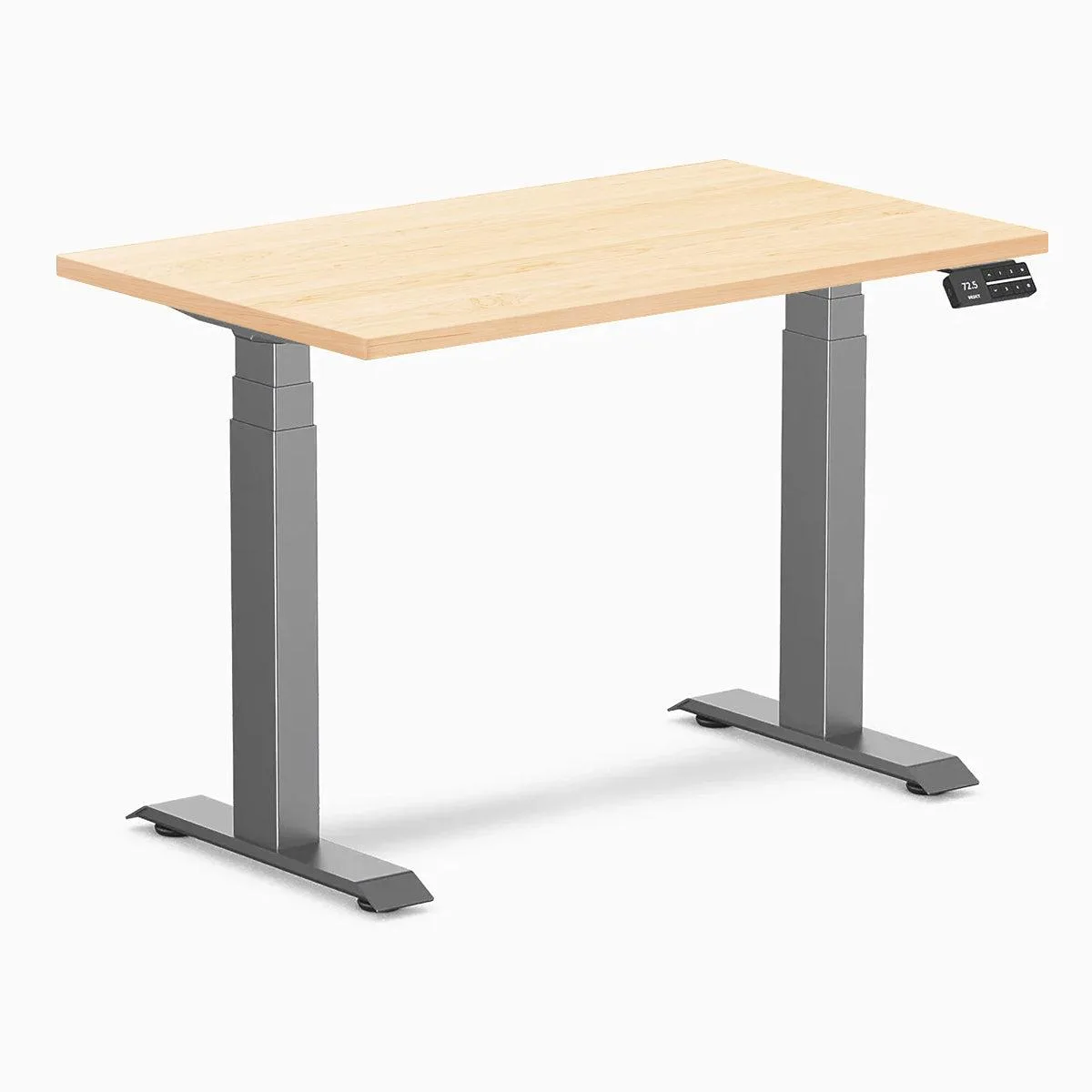 Desky Desky Dual Mini Hardwood Sit Stand Desk Maple 40 x 24 in Space Gray — product photo