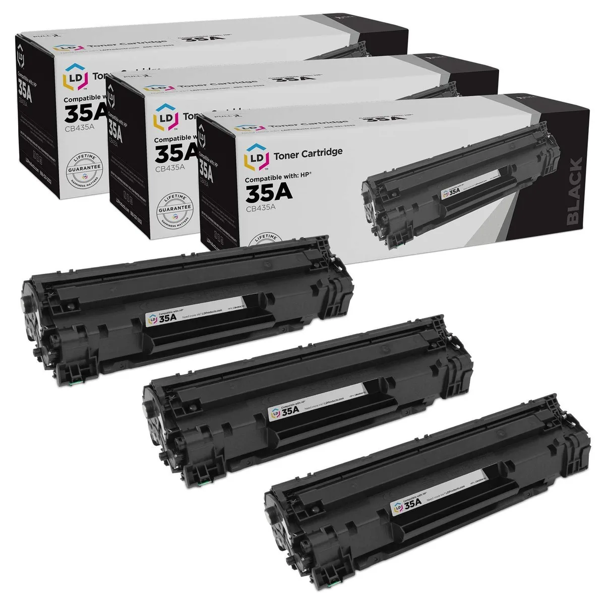 LD Products LD Products HP 35A CB435A Black Toner Cartridge 3-Pack — product photo