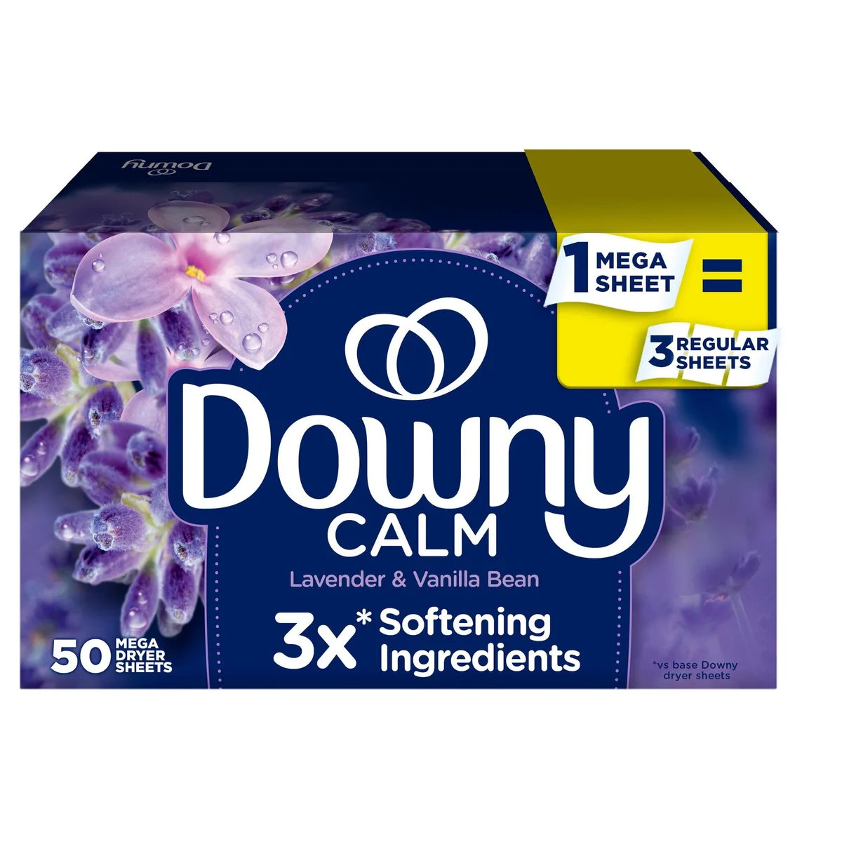 Downy Downy Infusions Calm Lavender Vanilla Bean Mega Dryer Sheets 50 Count — product photo
