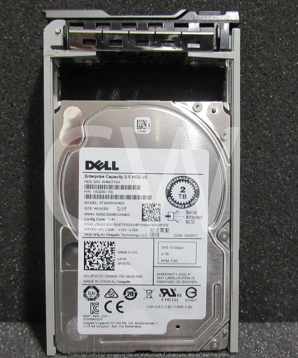 DELL DELL ST2000NX0433 2TB 7.2KRPM 12Gb/s 2.5" SAS internal hard drive — product photo