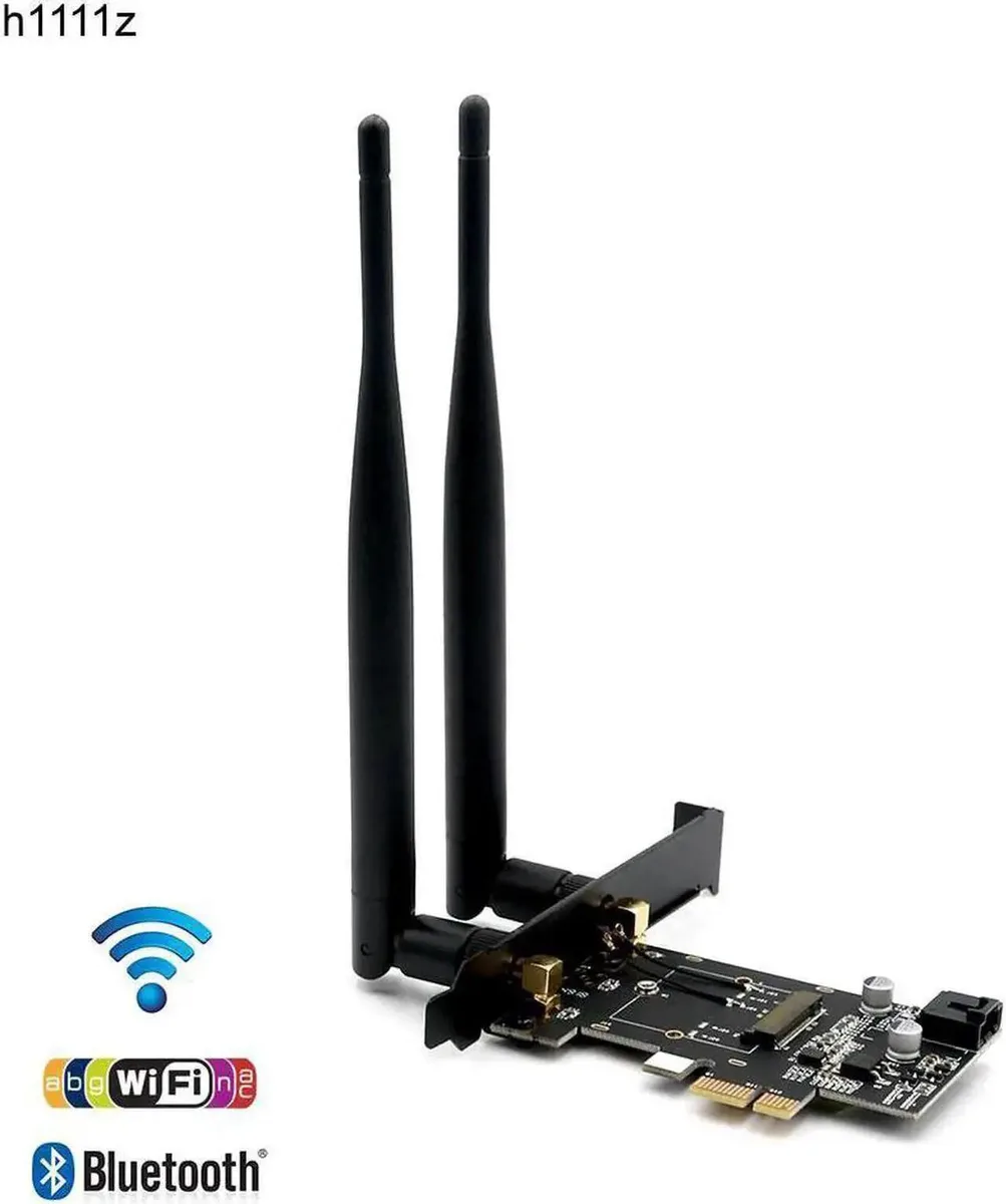 SMUGDESK SMUGDESK M.2 Key A to PCIe x1 WiFi Adapter with Dual 5dBi Antennas — product photo