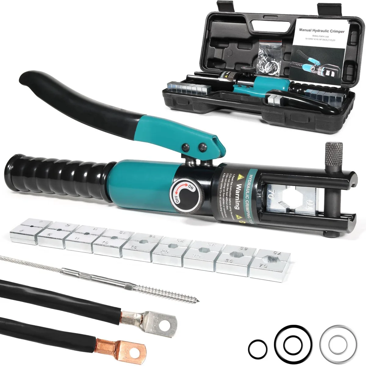 KEHIPI KEHIPI 10TON-H 10-Ton Hydraulic Crimping Plier with 9 Dies — product photo