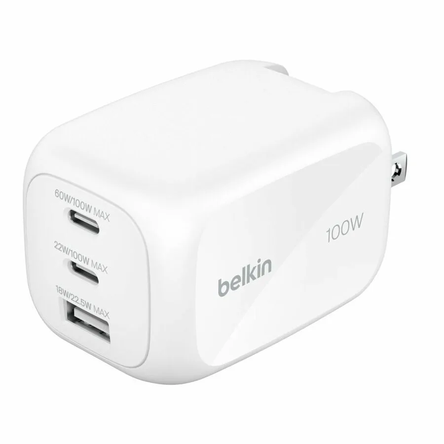 Belkin Belkin 100W GaN 3-Port USB Wall Charger WCH016dqWH — product photo