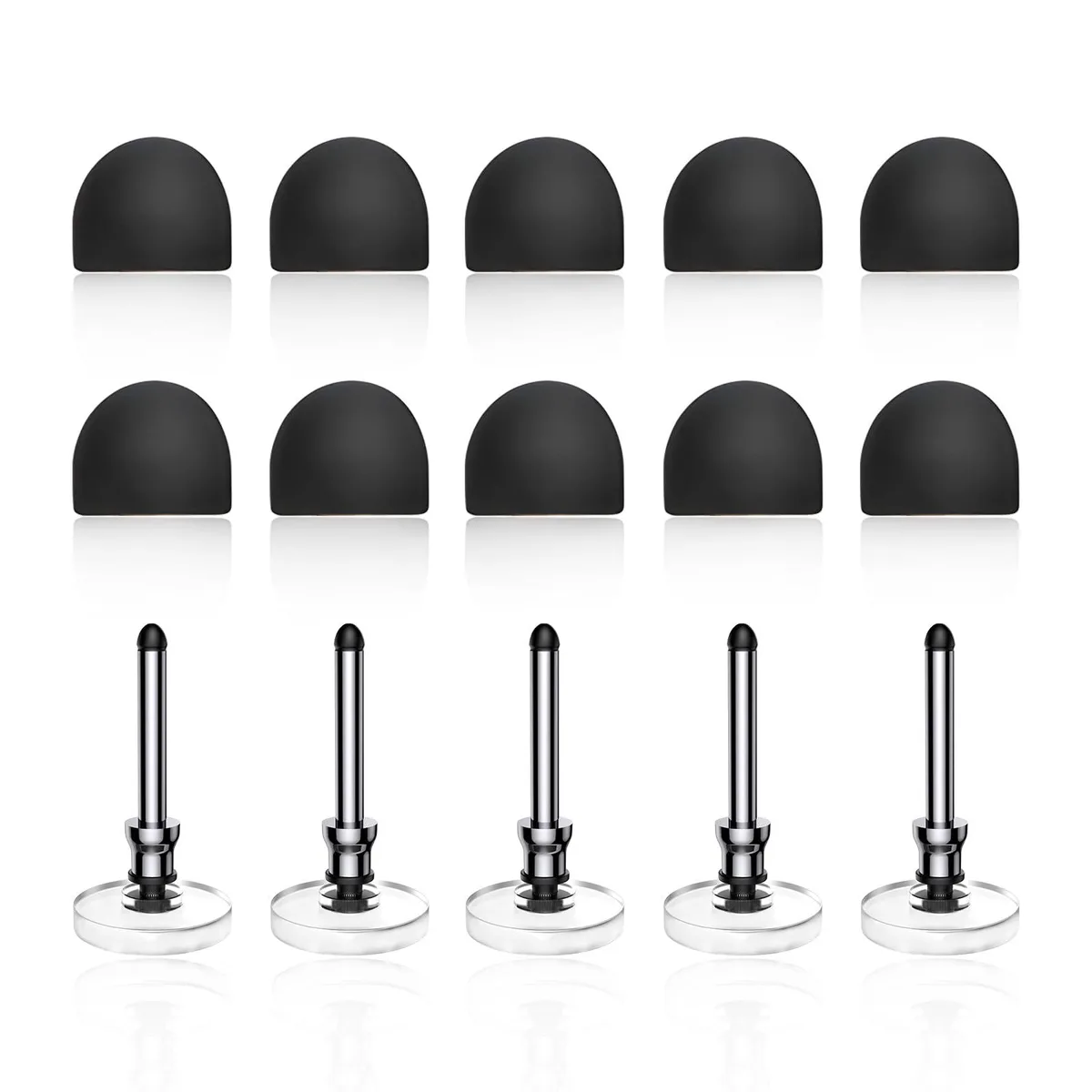 Bopomofo Stylus Replacement Tips 10 Rubber + 5 Disc Black/Silver — product photo