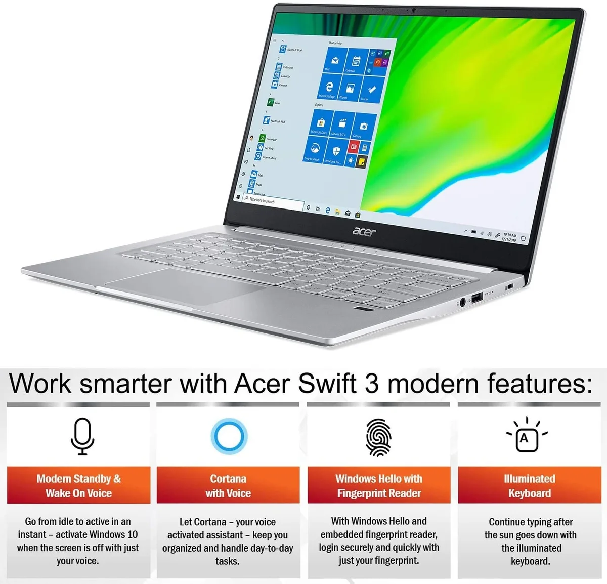 Acer America Acer Swift 3 14.0" Ryzen 7 4700U 8GB 2TB Silver — product photo