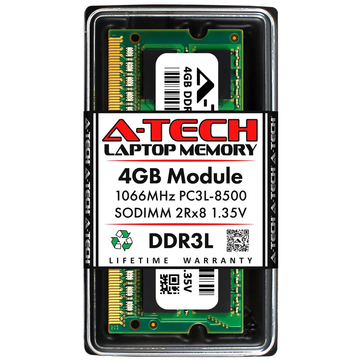 A-Tech A-Tech 4GB DDR3L 1066 PC3L-8500 204-Pin SODIMM 1.35V — product photo