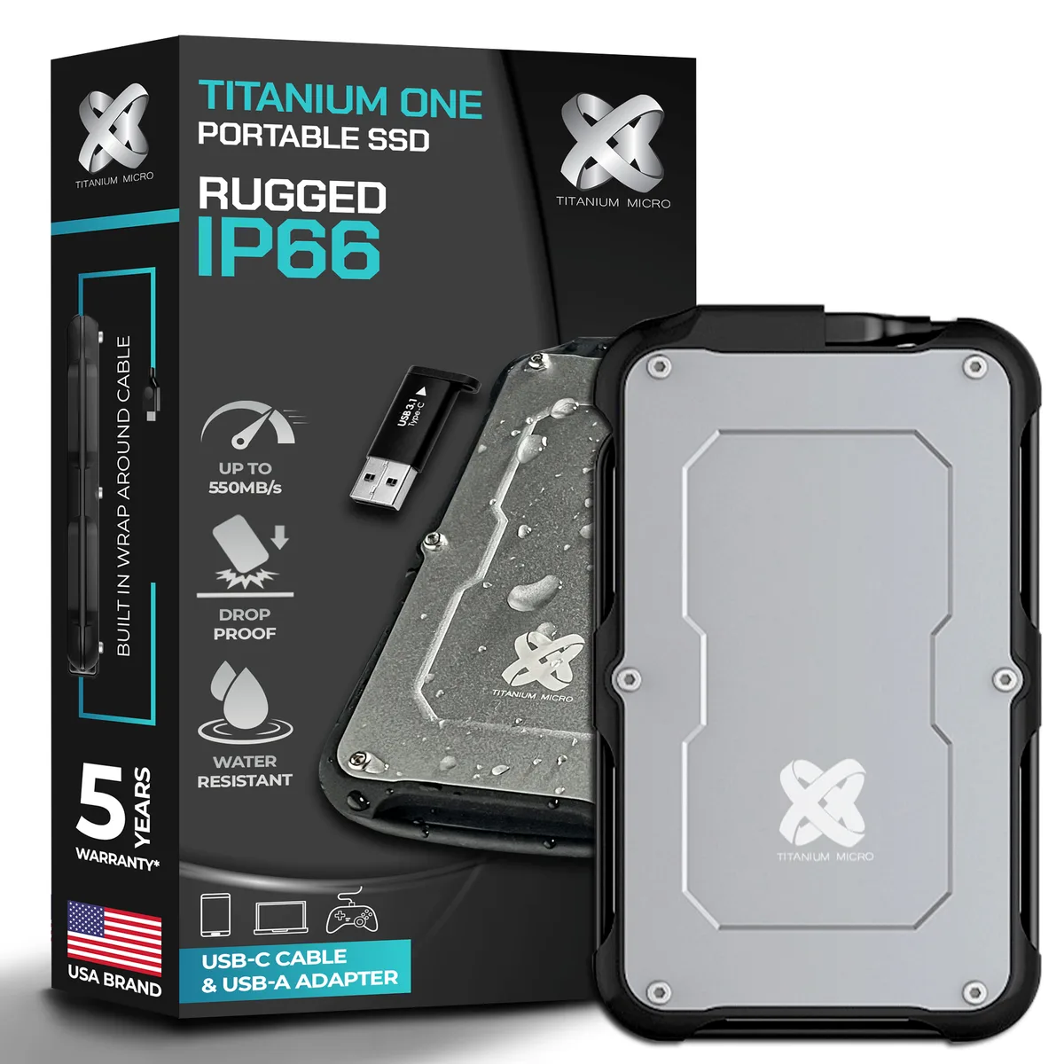 Titanium Micro Titanium Micro Titanium One TTOSSD1TB 1TB portable SSD — product photo