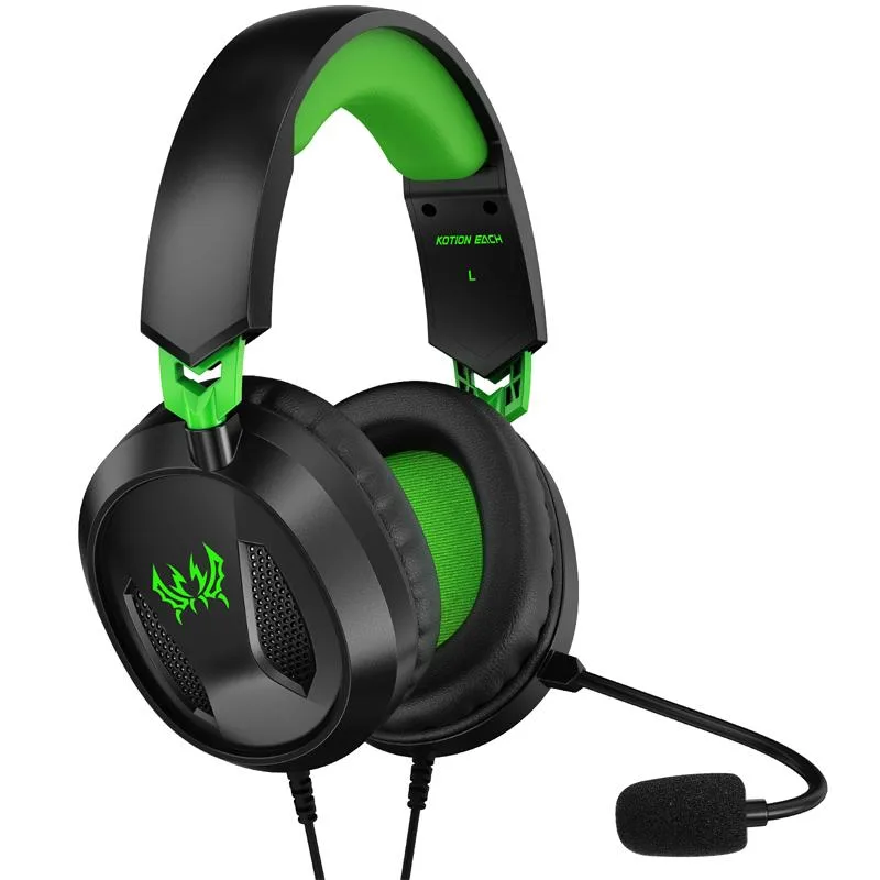 Ruixi Ruixi G3100G Green Wired Gaming Headset 3.5mm 40mm Drivers — product photo
