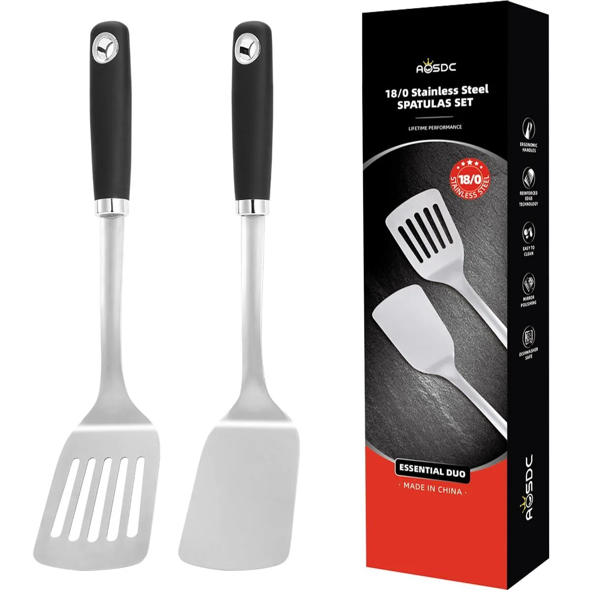Iwatani Stainless Steel Spatula 14.9 in Set of 2 — product photo
