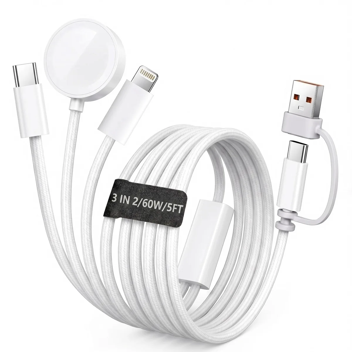  LERTOSEN LTS-CB01 6-in-1 60W 6ft phone cable — product photo