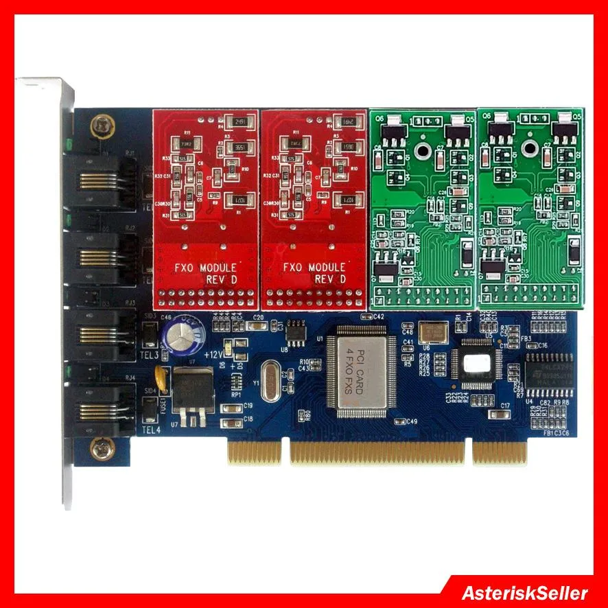 Roby Technology Co., Limited Roby Technology Co., Limited TDM400P Asterisk PCI Voice Board 2 FXO 2 FXS Modules — product photo