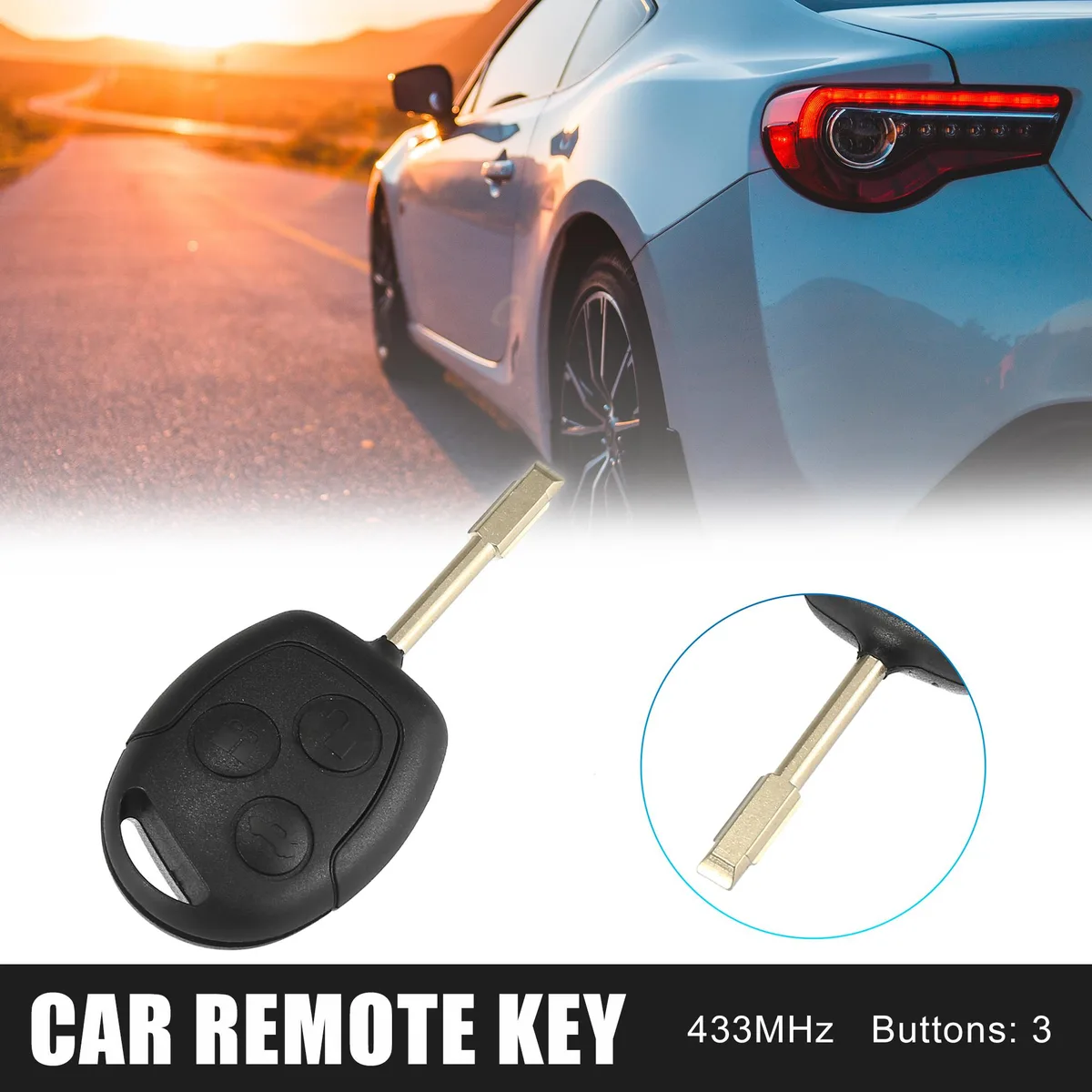 Unique-Bargains Unique-Bargains 3-Button 433MHz Remote Key FO21 Black — product photo