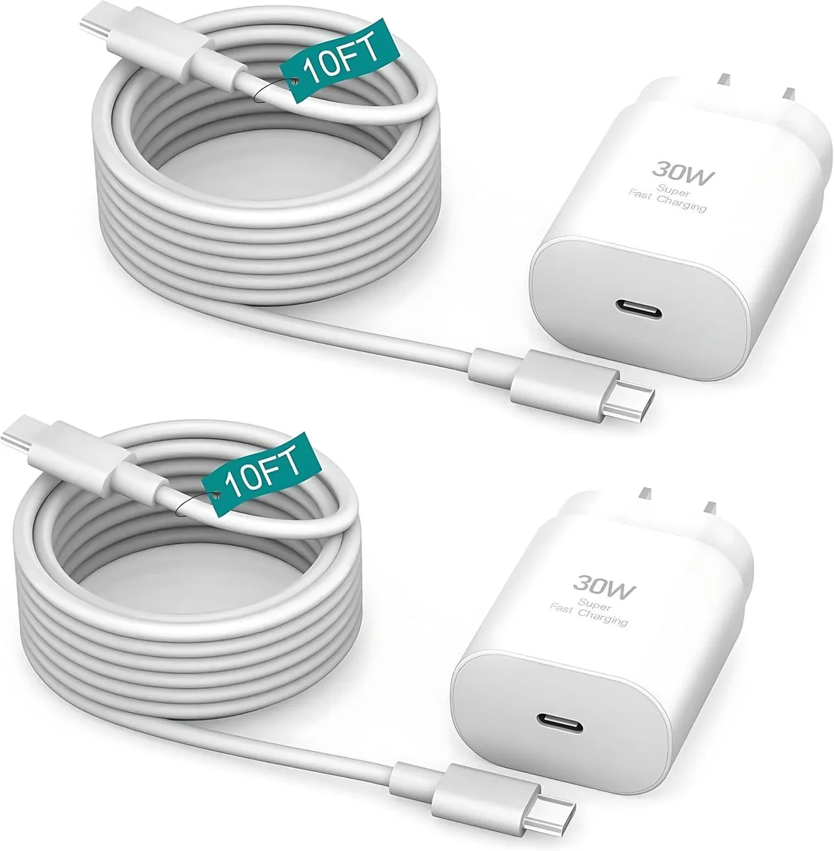ONITOON ONITOON 30W USB-C Wall Charger 2-Pack 10ft Cable — product photo