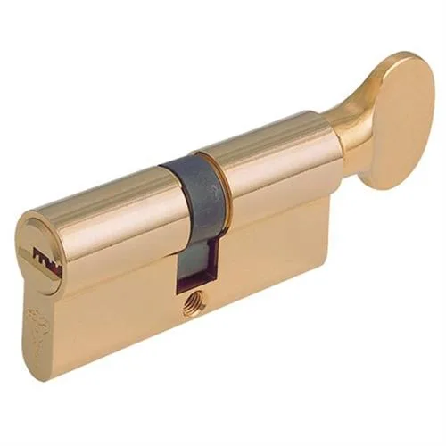 Mul-T-Lock Mul-T-Lock E33C33T-05 Euro Profile Single Cylinder Brass US05 Interior Turn Knob 006 Keyway door lock — product photo