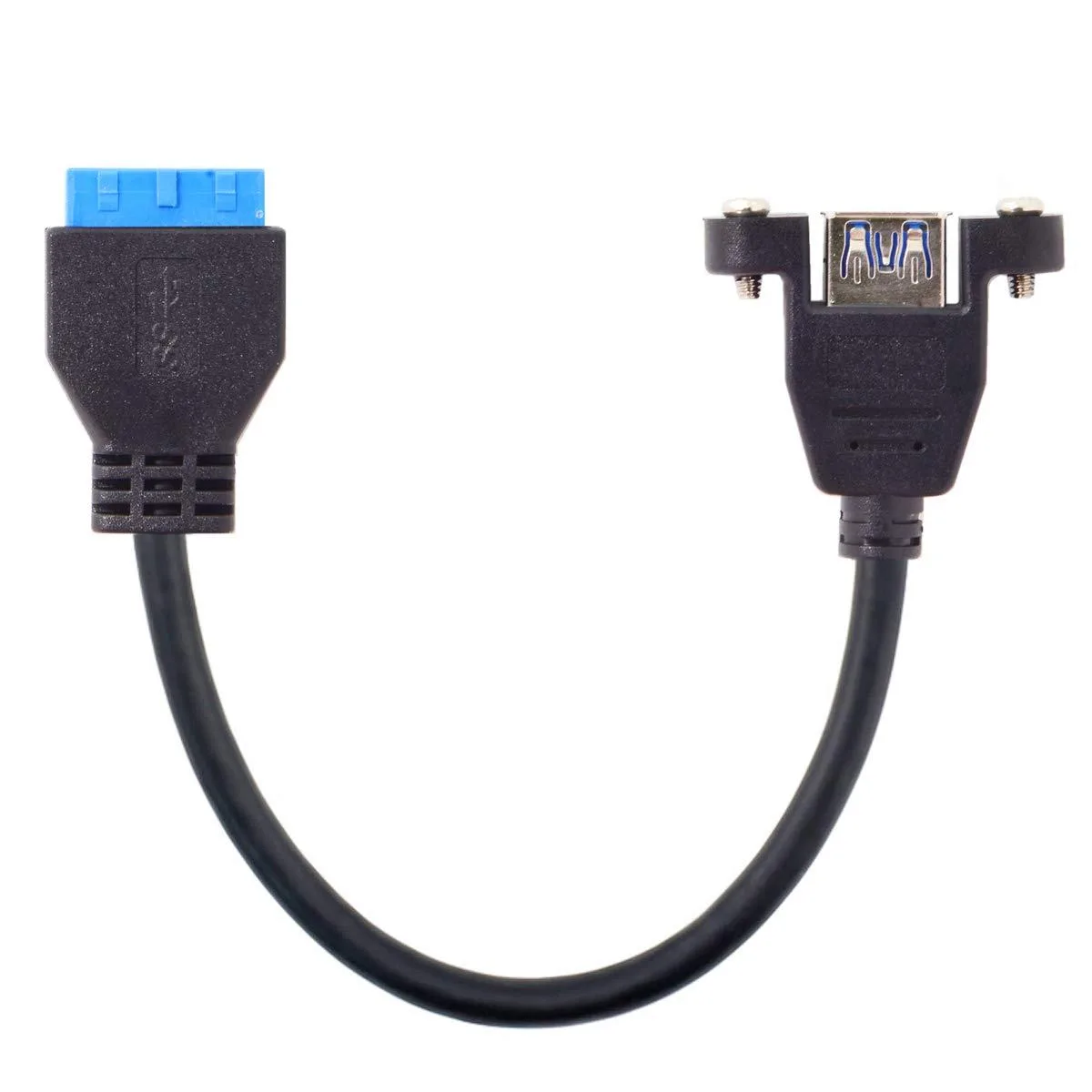 Fervit Fervit USB 3.0 Single Port A Female Screw Mount to Motherboard 20pin Header Cable 25cm — product photo