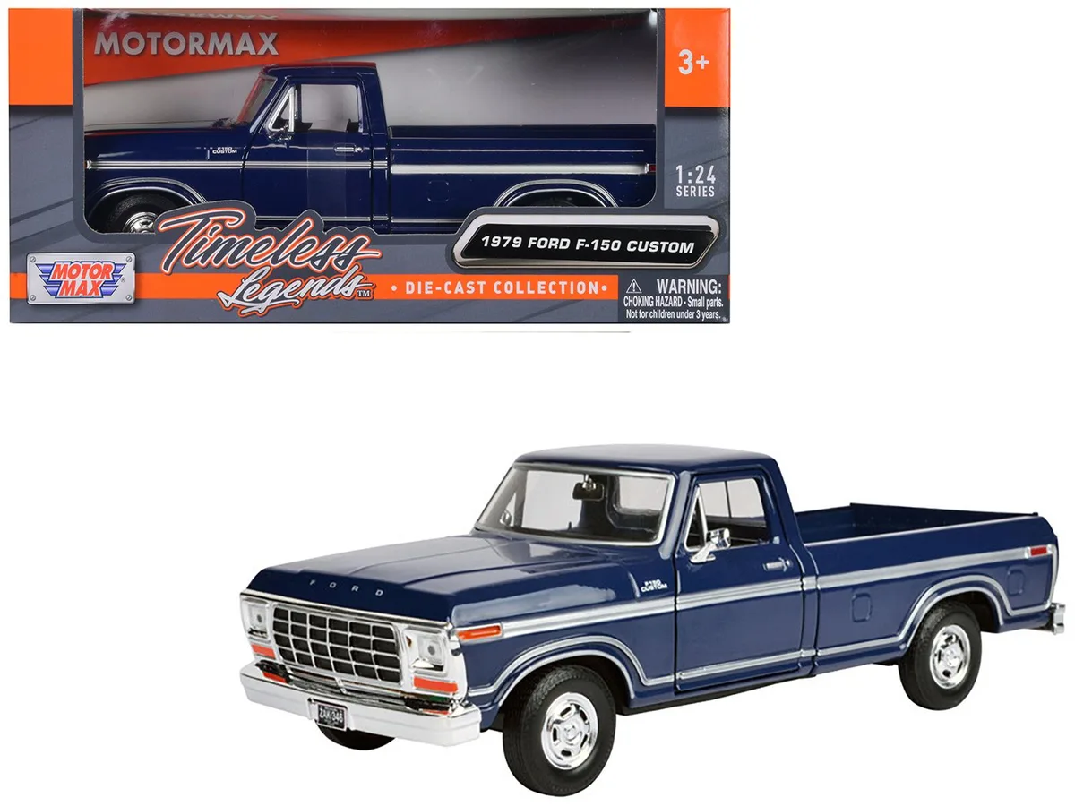 MOTORMAX MOTORMAX 1979 Ford F-150 Pickup Truck Dark Blue 1/24 Diecast hobby collectible — product photo