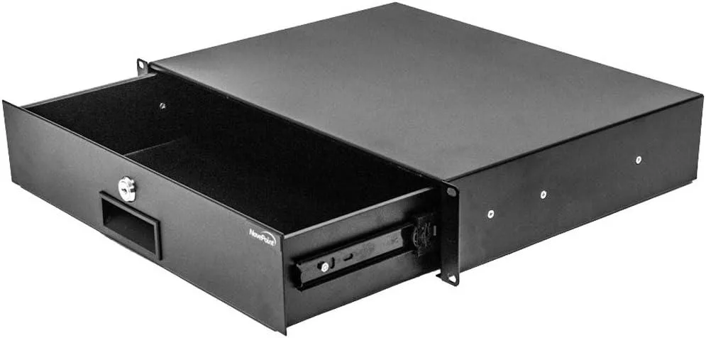 TAURKENAM TAURKENAM 19-Inch 2U Rack Mount Drawer 13 Depth Lock Black — product photo