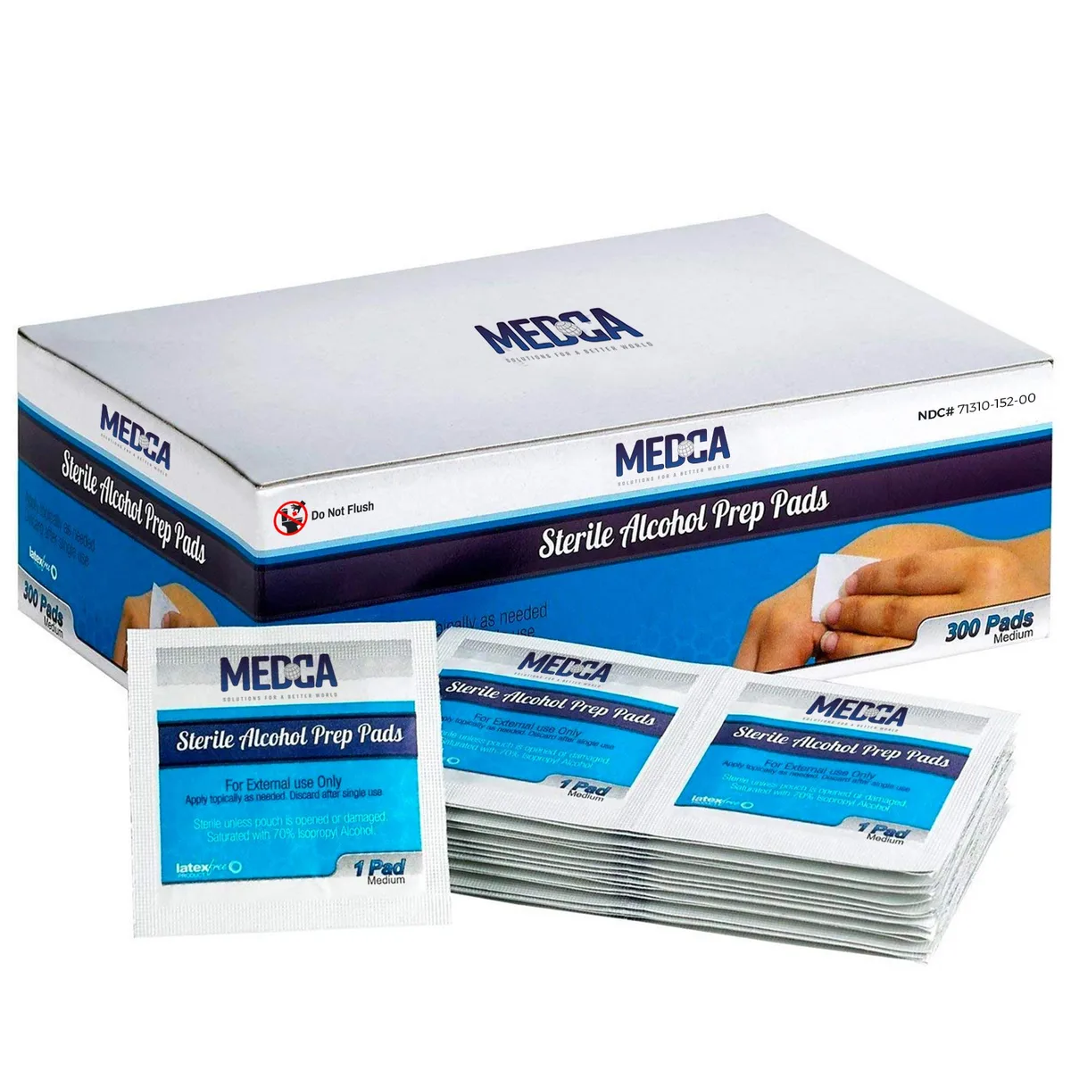 MEDca MEDca Alcohol Prep Pads Sterile Medium 2-Ply Pack of 300 — product photo