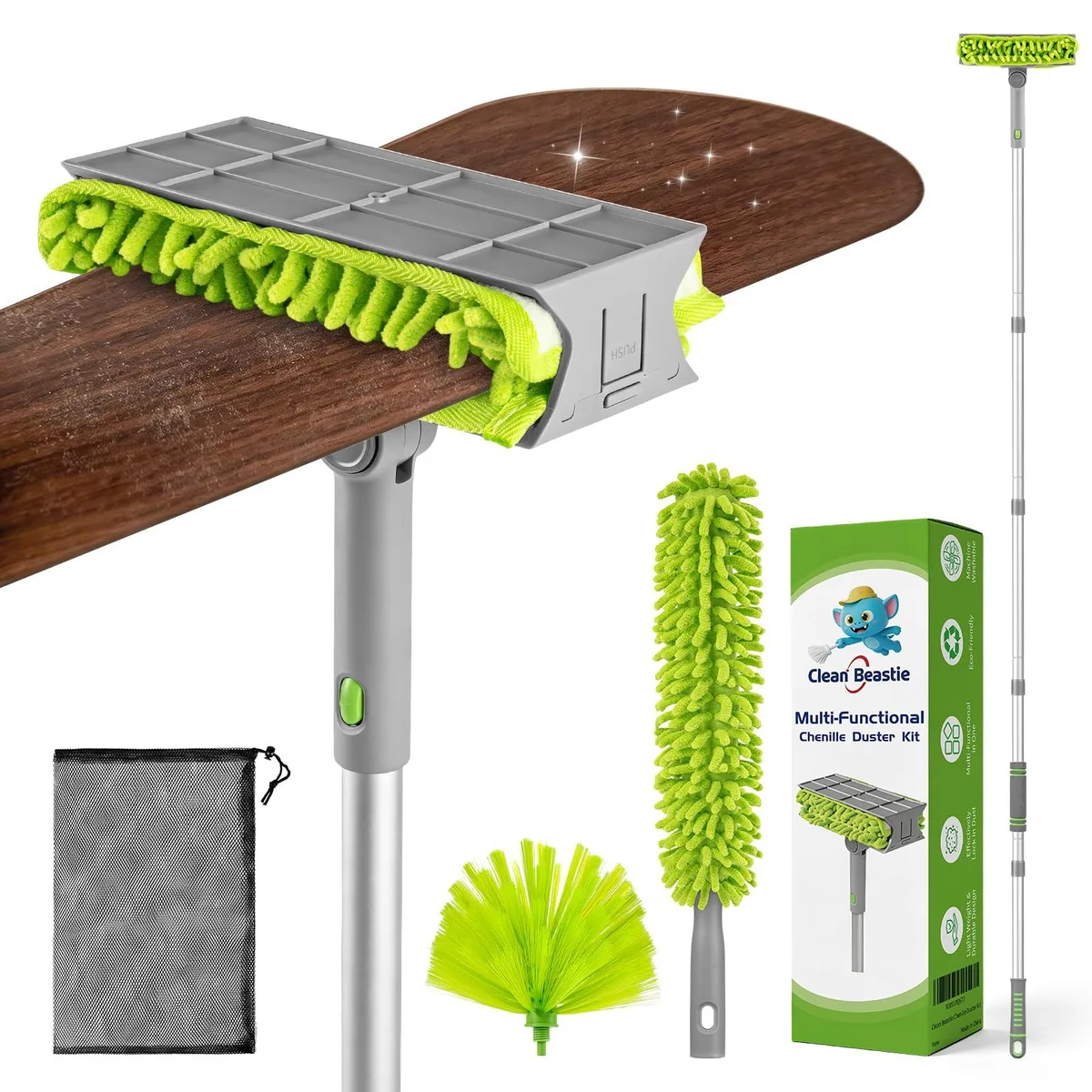  Clean Beastie Ceiling Fan Duster 77'' Handle 20 cm Blades — product photo