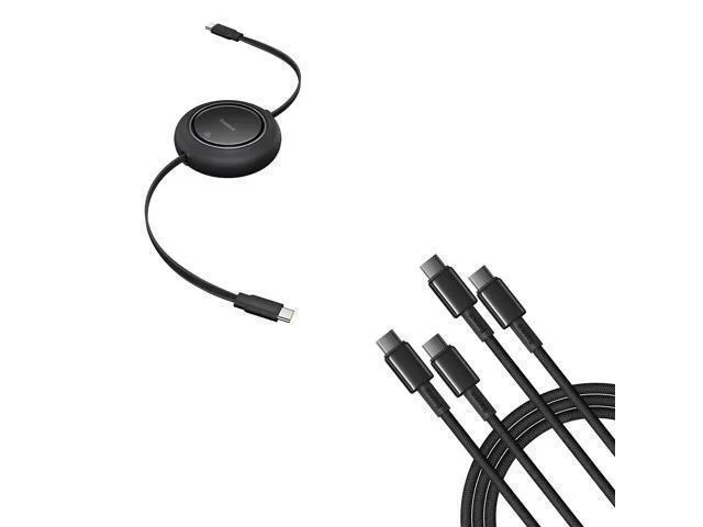 LORDWORLD LORDWORLD USB C Cable 100W PD Retractable 6.6ft 2-Pack 3.3ft — product photo
