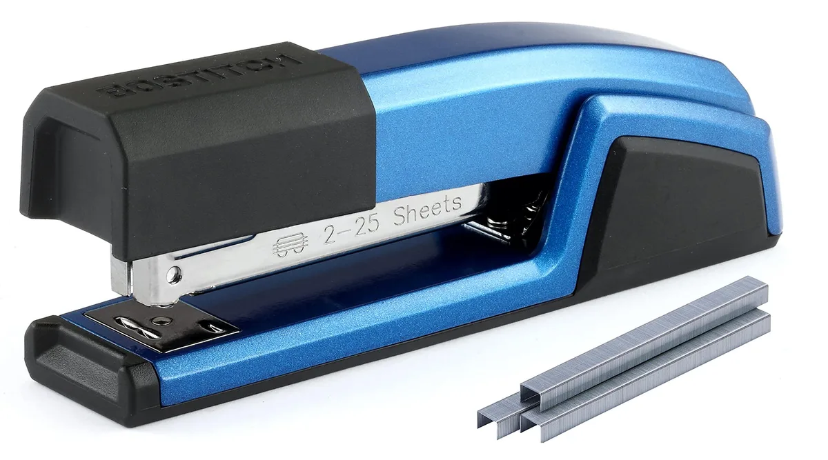  Bostitch B777-BLUE stapler, 25 sheet, 210 staples, blue — product photo