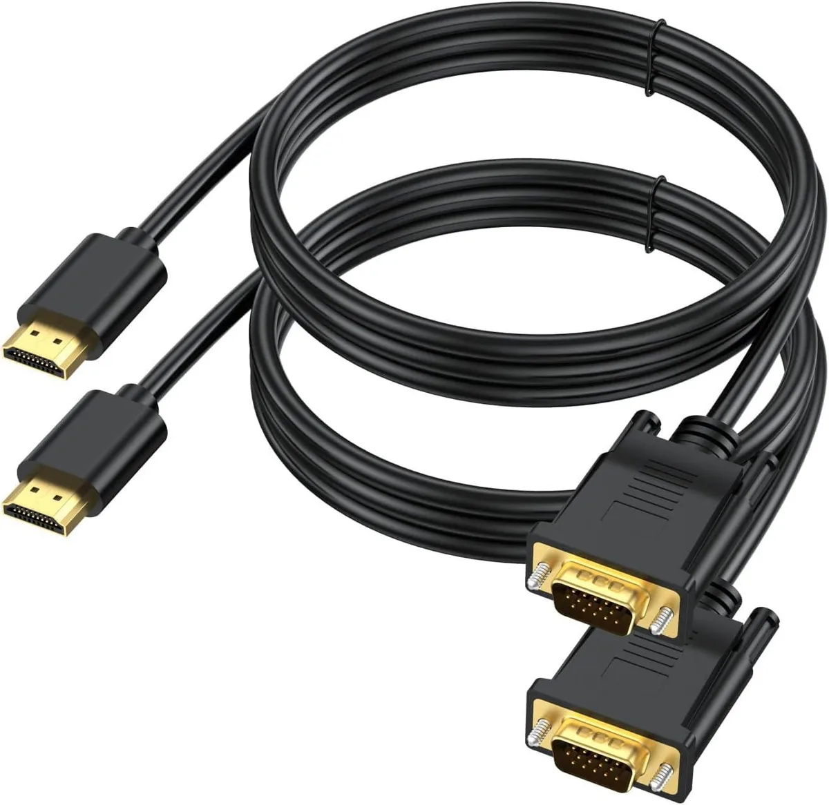 Vszerda Vszerda HDMI to VGA cable 6 ft male-to-male 1920x1080@60Hz 2-pack — product photo