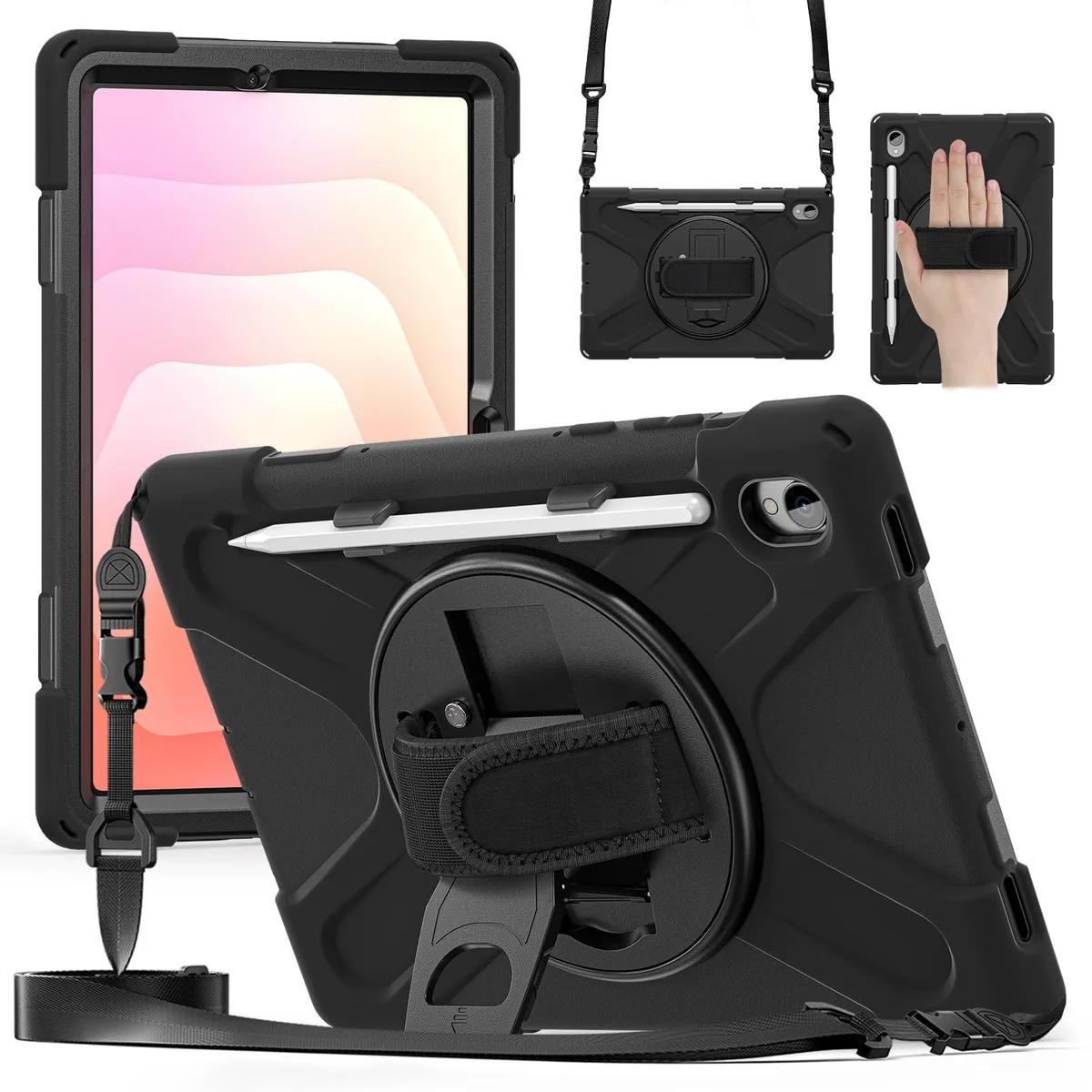 Timoom Timoom SM-X730/SM-X736B 11" 2025 Case with Screen Protector, 360° Stand & Straps accessory — product photo