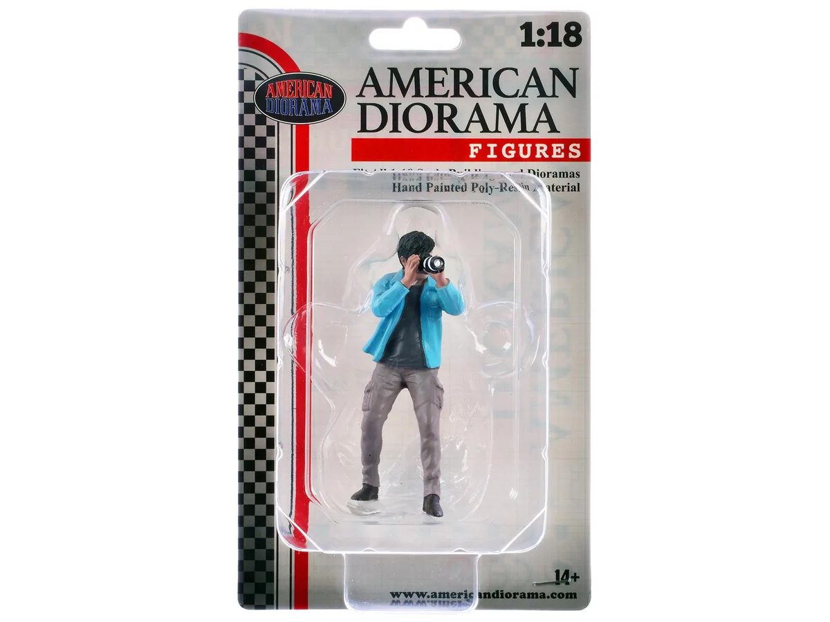 American Diorama American Diorama "Photographers" Figure #1 1/18 Scale Hobby Collectible — product photo
