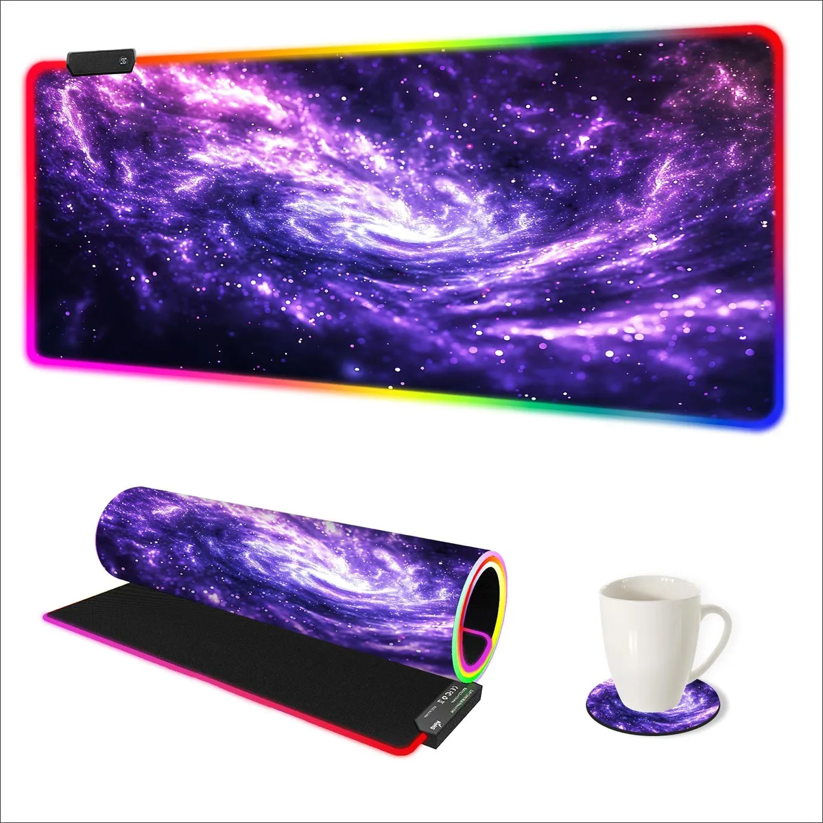 KEHIPI KEHIPI RGB Mouse Pad 35.4 x 15.8 in Purple Blue Nebula — product photo