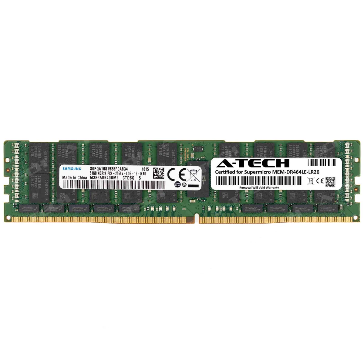 A-Tech A-Tech 64GB DDR4 2666MHz CL19 1.20V ECC LRDIMM 288-Pin Server Memory — product photo