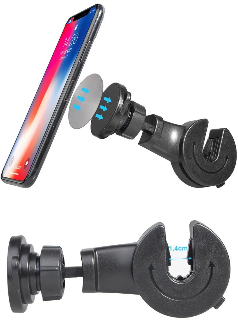 Nakedcellphone Nakedcellphone Magnetic Mount for Car Seat Headrest Black MOUNT-MAG-HEADREST — product photo