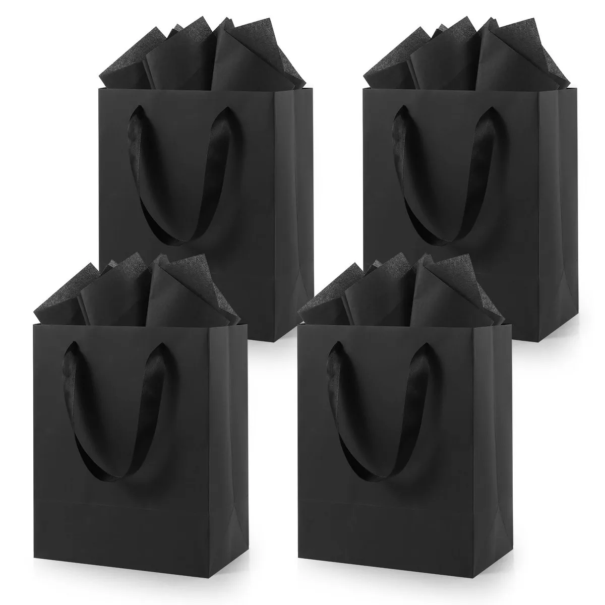  Epoesch Black Gift Bags 4 Pack 8x5x10 Inch 230 GSM — product photo