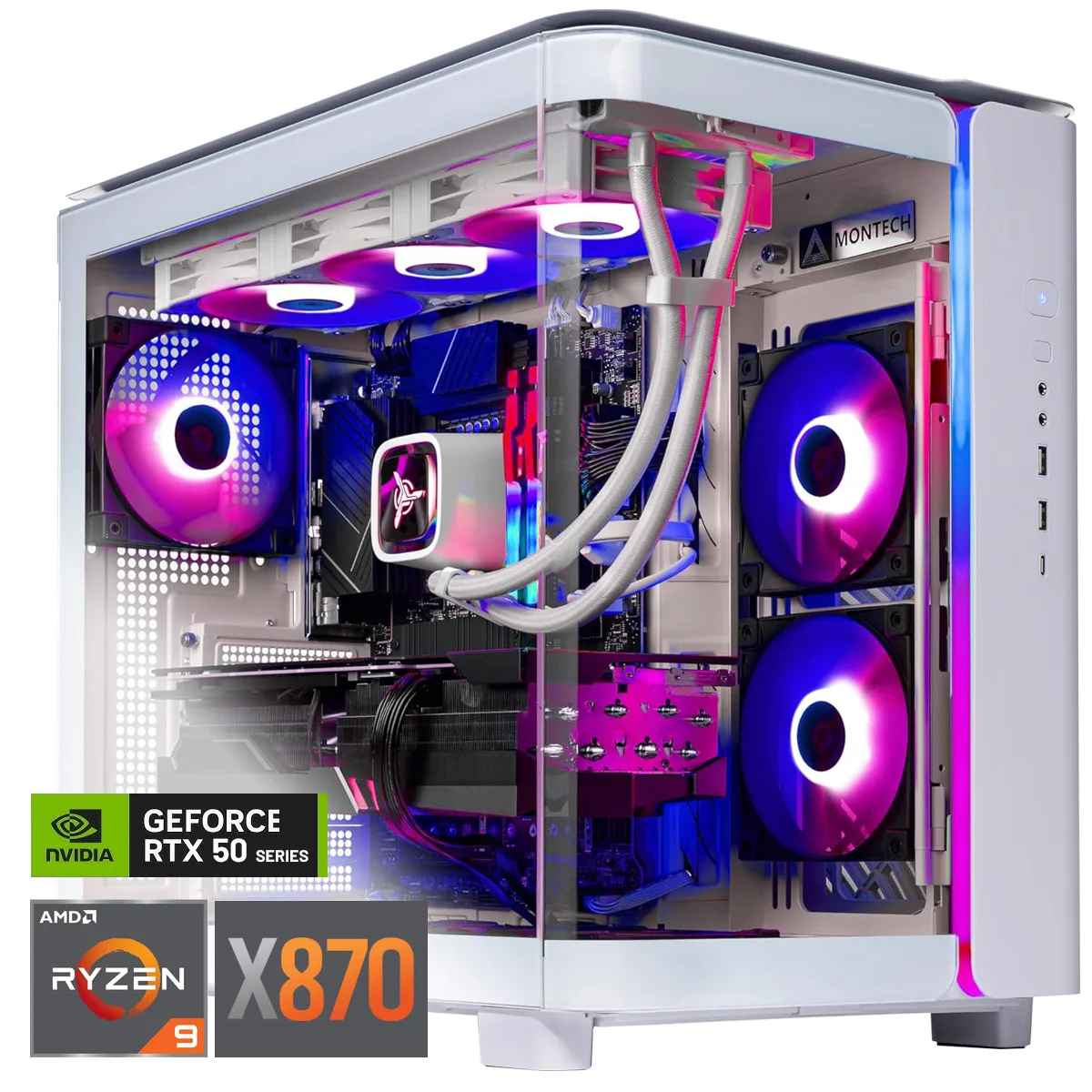Skytech Skytech ST-KING95-1680-W-AL gaming PC Ryzen 9 9900X3D RTX 5080 64GB DDR5 4TB NVMe — product photo