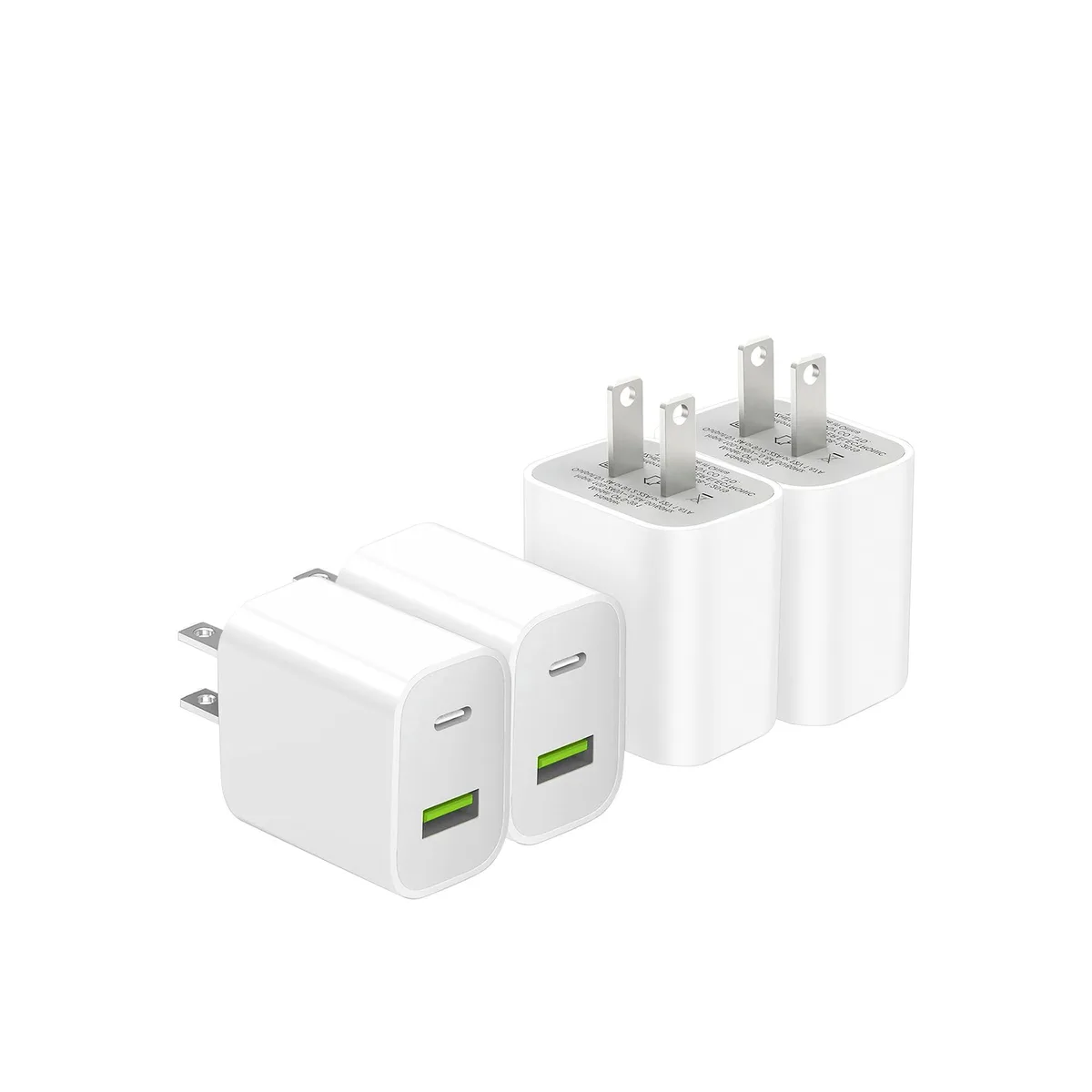 No Sew No Sew 4 Pack Dual Port USB C Wall Charger 20W — product photo