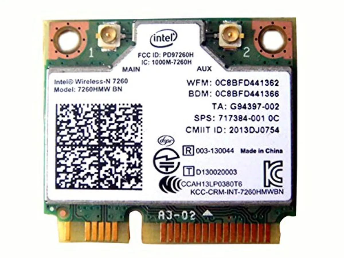Intel Intel Wireless-N 7260 7260HMW BN Half Mini PCIe Bluetooth 4.0 Wi-Fi 4 adapter — product photo