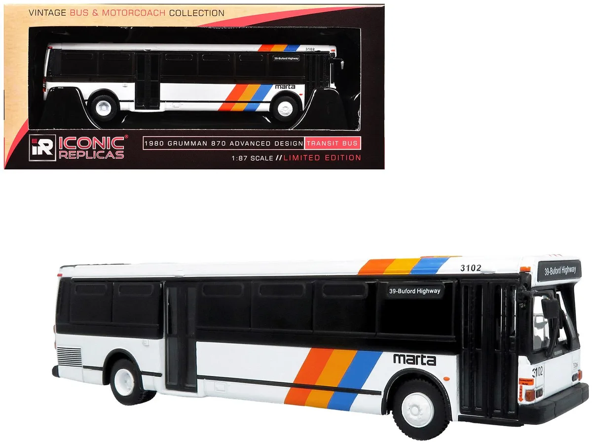 Iconic Replicas Iconic Replicas 1980 Grumman 870 MARTA Atlanta 1/87 Hobby Collectible — product photo