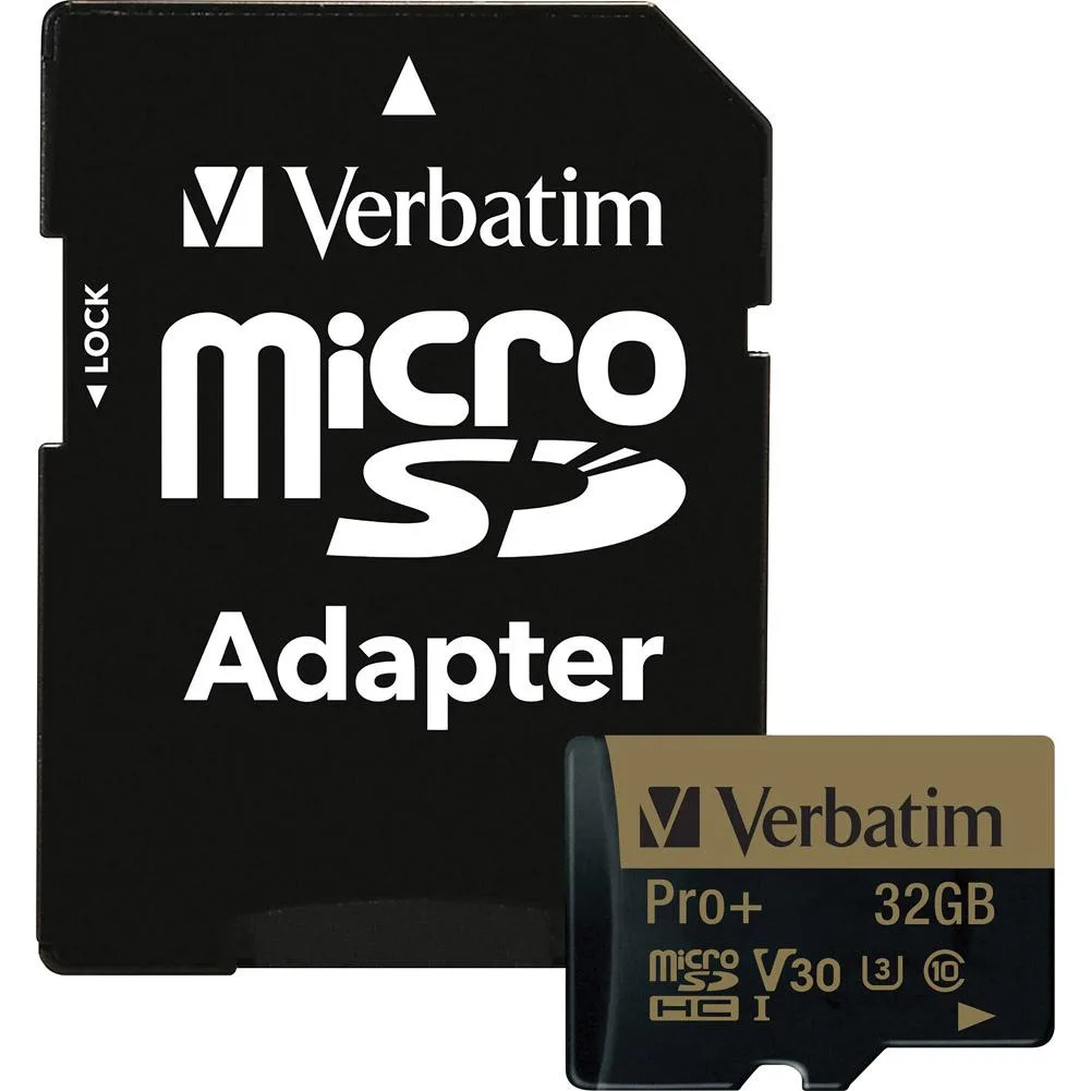 VERBATIM VERBATIM 70002 Pro Plus 666X 64GB microSDXC UHS-I V30 U3 A1 memory card — product photo