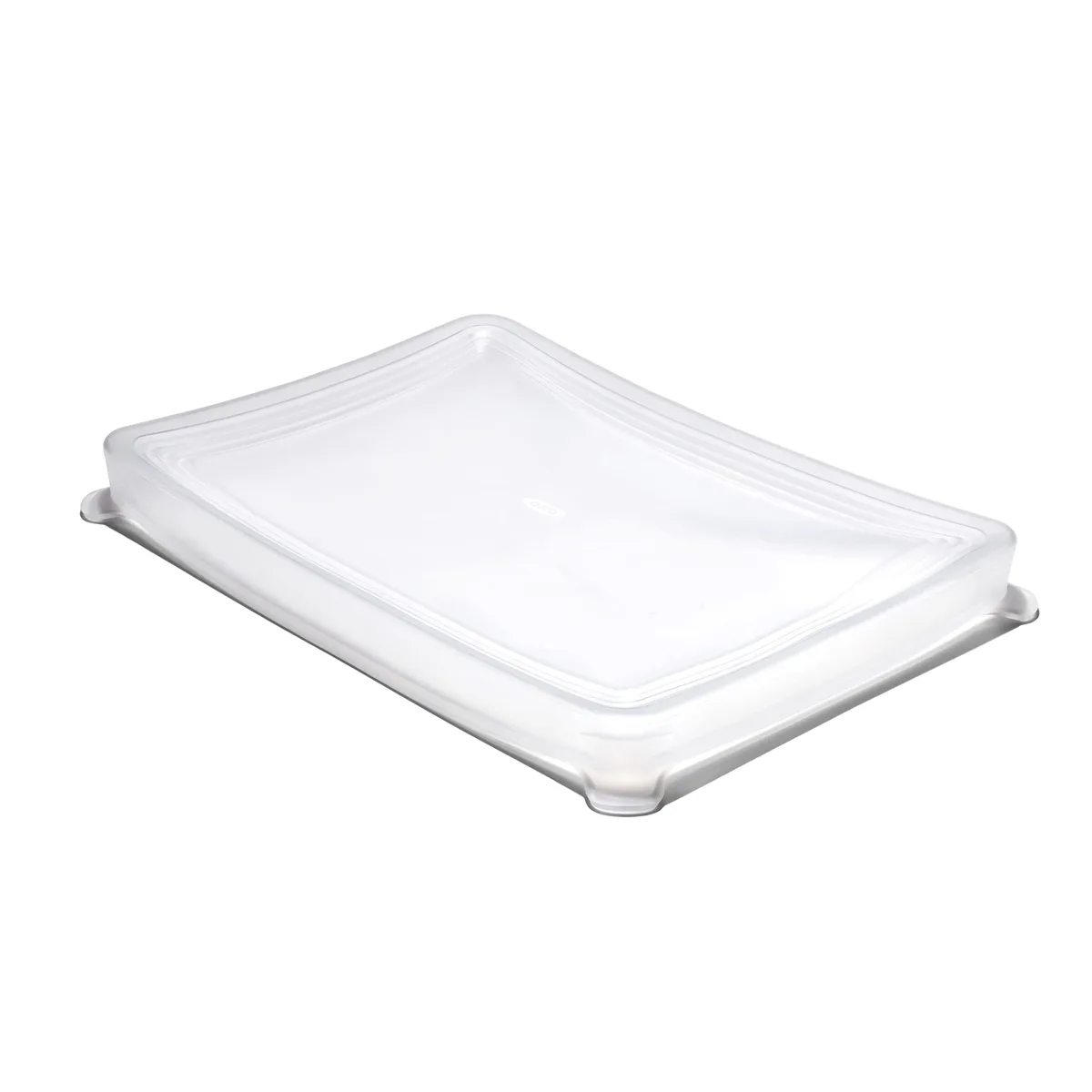 Rectangular silicone lid, translucent with flexible rim